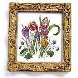 Crocus Bouquet - Gold Frame Magnet with pop-out easel (2-3/4" x 2-1/2")