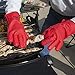 Corsicca Pot Oven BBQ Grilling Silicone Gloves Heat Resistant Mitts - Red (Lifetime Warranty)