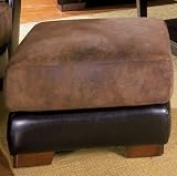 Biella Two-Tone Microfiber Ottoman