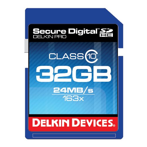 Delkin 32 GB Secure Digital (SD) PRO Class 10 163X Memory Card DDSDPRO3-32GB