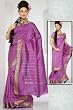 Lavender Art Silk Saree Sari fabric India Golden Border