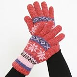 Double-Layered, Super Warm Unisex Gloves with Extra Long Cuff - Cranberry