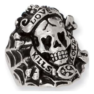 Ed Hardy Ring Skull Stainless Steel - Size 9