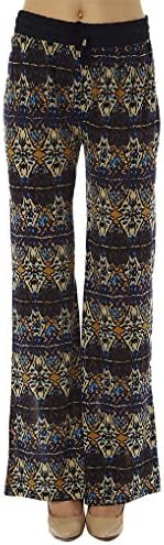 Women's Chevron Tribal Print Drawstring Waist Palazzo Pants 188 M