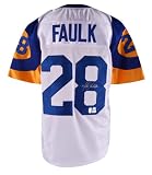 Marshall Faulk Signed St. Louis Rams Throwback Jersey - Faulk Holo - Autographed NFL Jerseys