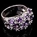 YAZILIND 64mm & 75mm Oval Cut Purple Created-Amethyst Silver Plated Size 9 Ring