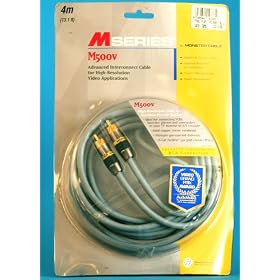Monster Cable M500v M500V R-4M - Video cable - composite video - RCA (M) - RCA (M) - 13 ft - double shielded