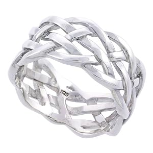 Gent's 7/16" (11 mm) Sterling Silver Celtic Knot Woven Band