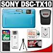 Sony Cyber-Shot DSC-TX10 Shock & Waterproof Digital Camera (Blue) with 8GB Card + Case + Battery + Accessory Kit Sony Cyber-Shot DSC-TX10 Shock & Waterproof Digital Camera (Blue) with 8GB Card + Case + Battery + Accessory Kit