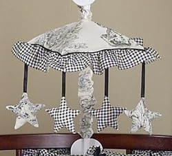JoJo Designs Musical Baby Crib Mobile - Vintage French Black Toile