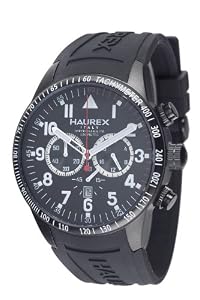 Haurex Italy Men's 3N300UNN Red Arrow Chronograph Black Dial Watch