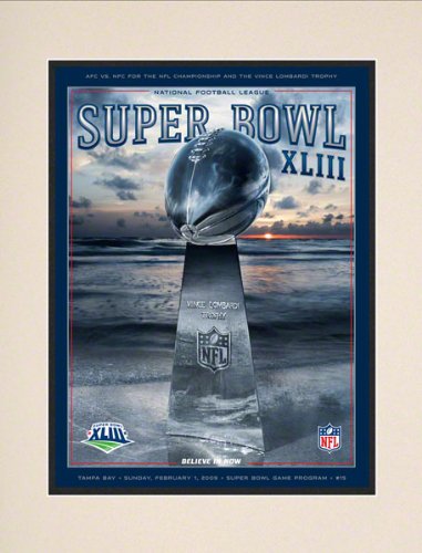Matted 10.5 x 14 Super Bowl XLIII Program Print | Details: 2009, Steelers vs Cardinals