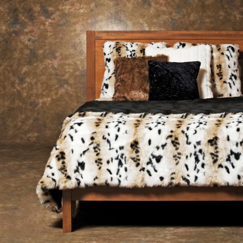3 Pcs Faux Fur Duvet Cover Set - Lynx Queen - FDS