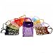 12 Large Organza Assorted Gold Flower Tote Gift Bags