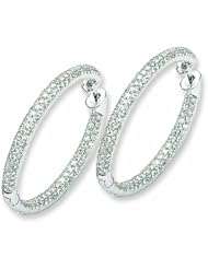 Genuine 14K White Gold Diamond Hinged Hoop Earrings 8.25 Grams of Gold