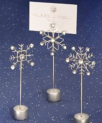 Wire Snowflake Design Placecard Holders / Set of 12