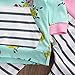 Baby Girl 2pcs Set Outfit Flower Print Hoodies with Pocket Top+Striped Long Pants(1-2T, Green)