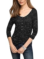 edc by ESPRIT Camiseta Manga Larga (Negro)