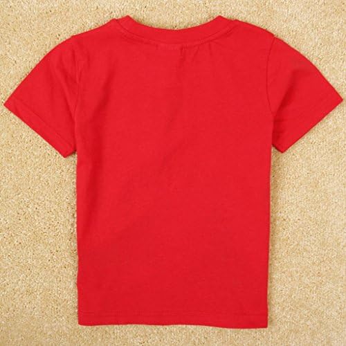 Sesame Street Little Boys' Summer Short-Sleeve Cartoon Printing Cotton T Shirts,Red,2/3Y