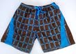 Big and Tall Mens Plaid Color Block Swim Trunks by RS Surf with Elastic Drawstring Waist and Faux Board Short Style Front, 2 Inseam Slit Pockets, 2 Cargo Pockets. Mesh Lined. BrownPlaid in Sizes 2XL - 4XL