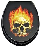 WC-Sitz Toilettendeckel Klodeckel * TOTENKOPF IN FLAMMEN *