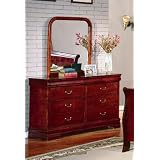 Isola Solid Wood Fully Assembled Dresser & Mirror , Cherry Finish