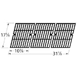 Music City Metals 69763 Gloss Cast Iron Cooking Grid Replacement for Gas Grill Models Kenmore 148.16656010 and Uniflame GBC976W, Set of 3