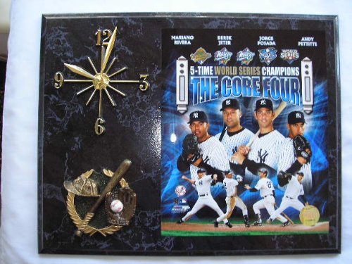 World Series Champion New York Yankees Core Four Picture Plaque Clock