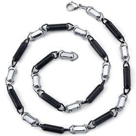 Urban Posh: Mens Unique Stainless Steel Black Coiled Link 20 Inch Chain Necklace Free Shipping