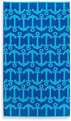 Repeat Anchor Beach Towel in Blue