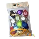 LED Keyring Flashlights - Pack of 12 With 28" Yellow Lanyard