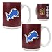 Detroit Lions NFL 2pc Gameball Ceramic Mug Set - Primary logo by Great American Products