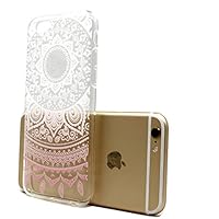 iPhone 6s Case,iPhone 6 Case, LUOLNH Totem Series Mandala flower TPU Silicone Skin Case Cover Phone Case Case Bumper for iPhone 6 6s (4.7 inch)(White Pink) by LUOLNH