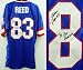 Andre Reed Autographed/Hand Signed Custom Blue Jersey with 7x Pro Bowler Inscription
