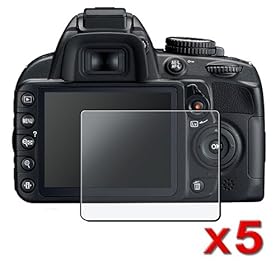 Everydaysource [5 Pack Valued Combo] - For NIKON D3100 Reusable Anti-Glare Screen Protector