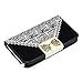 Galaxy Note 2 Case,Landfox Black Fresh Cute Flip Wallet Leather Case (Samsung Galaxy Note 2 N7100)