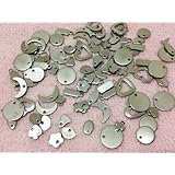20pc Assorted Stainless Steel Stamping Blanks Circles Moons Hearts Rectangles...