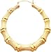 14K Yellow Gold Bamboo Hoop Earrings Jewelry New |C