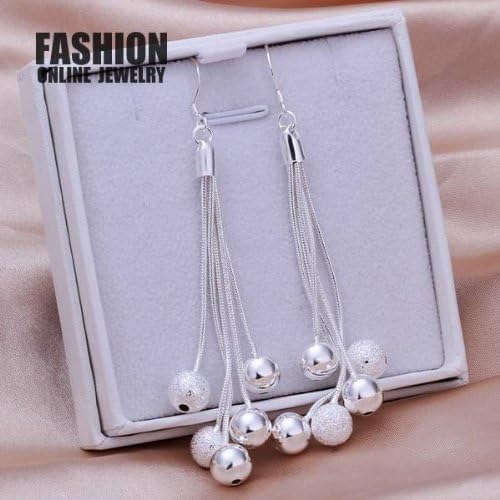 Poppular earring 2013 New Fashion Ball Tassels Earrings in 925 Silver By Mary J