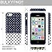 5c case polka dots, Akna Glamour Series [Flexible TPU]*[High Impact]*[Teen Girl Case] Soft Back Cover for iPhone 5C - [Royal Polka Dots]** Indestructible