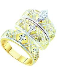 0.14CTW CENTER MARQUES DIAMOND TRIO SET