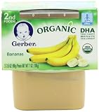 Gerber 2nd Foods Organic Bananas, 2-Count, 3.5-Ounce Tubs (Pack of 8)