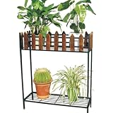 Outdoor Decor and More 2 Shelf Fence Plant Stand by Outdoor Decor