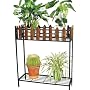 Outdoor Decor & More 2 Shelf Fence Plant Stand