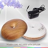 Azorro Aroma Essential Oil Diffuser, Wood Grain Ultrasonic Cool Mist Humidifier 7 LED Soothing Color Lights -6 HOURS Continuous Mist - Waterless Auto Shut-off Great For Baby Rooms, Yoga, Offices