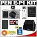 Olympus PEN E-P1 Micro Four Thirds Digital Camera w/ 17mm f/2.8 Lens & Optical View Finder with + 16GB Card + BLS-1 Battery + Case + Accessory Kit
