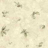 Chesapeake TLL01351 Brimstone Forest Leaf Toss Wallpaper, Bone by Chesapeake
