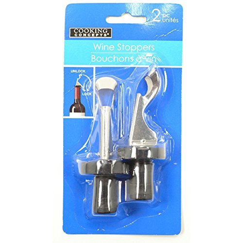 1 X Coooking Concepts Flip-top Wine Stoppers, 2-ct. Packs Make That Delicate Bottle of Wine Last Just a Little Longer.