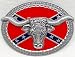 LONGHORN REBEL BELT BUCKLE,WITH REBEL FLAG