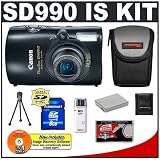 Canon PowerShot SD990 IS 14.7MP Digital Camera with 3.7x Image Stabilized Zoom (Black) + NB-5L Battery + 8GB Card + Cameta Bonus Accessory Kit